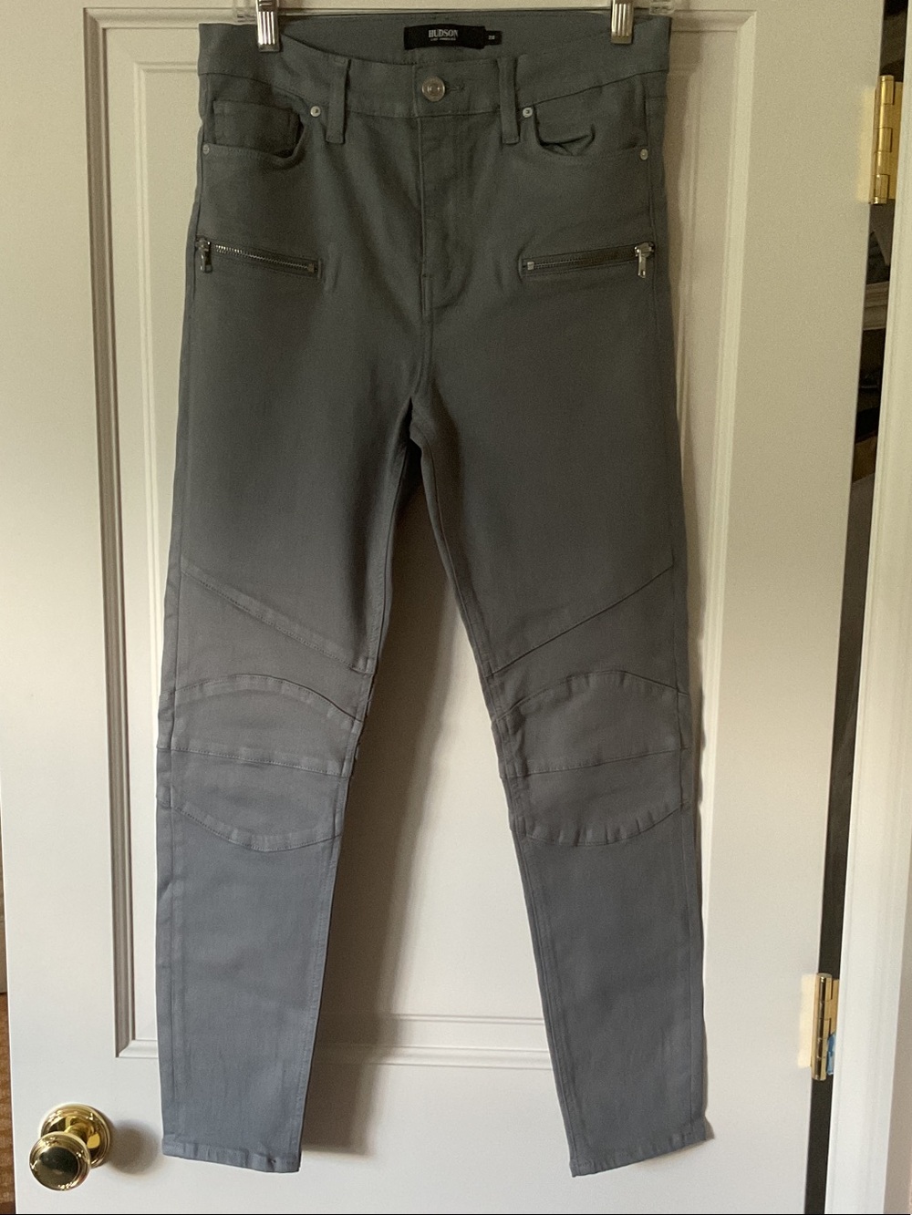 Hudson Jeans Men's Gray Skinny Moto-Style Jeans